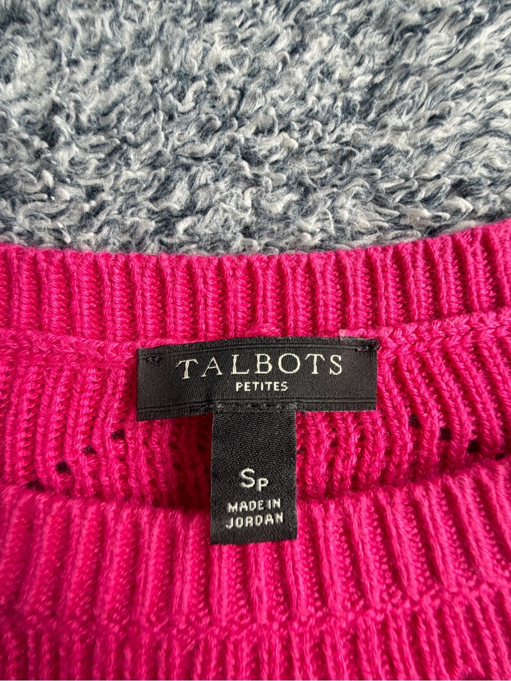 Talbots Hot Pink Crewneck Sweater with Gold Floral Buttons - Picture 5 of 11